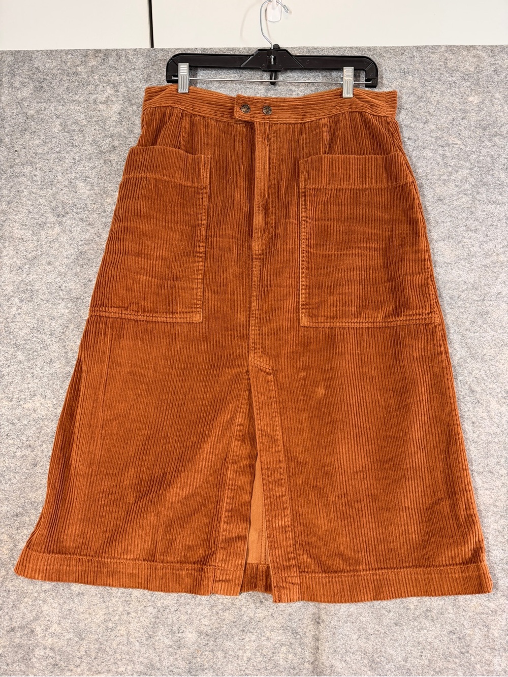 GAP Corduroy Midi Skirt Brown Size 16 Utility Workwear Cottagecore Fall Eclectic